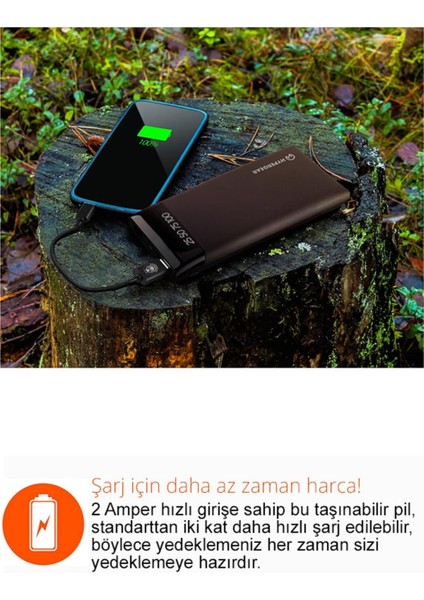 12000 Mah Çift Çıkışlı Powerbank Siyah WNE0099