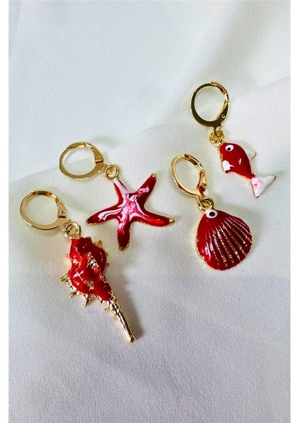 Sea Shell 4 Adet Küpe Set