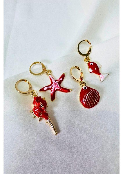 Sea Shell 4 Adet Küpe Set fiyatları