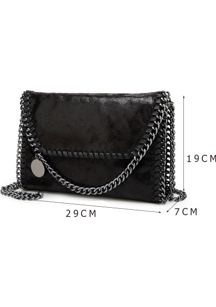 Kadın El Gündelik Zincir Tek Omuz Messenger Trendy Kadın Küçük Kapaklı Çapraz Vücut Debriyaj Cüzdanlar Ana Kesesi Çantası (Yurt Dışından) modelleri