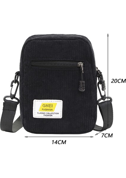 Tüm Maç Kadın Omuz Kadife Fermuar Messenger Sonbahar Kış Çok Katmanlı Sokak Omuz Çantası (Yurt Dışından)