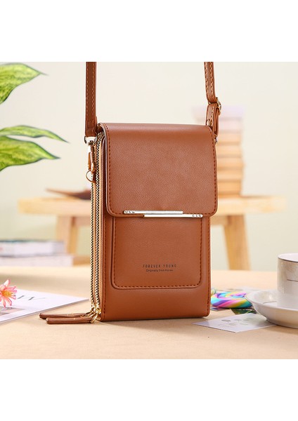 Pu Deri Kadın Dokunmatik Ekran Telefon Kızlar Için Kadın Mini Kart Sahipleri Küçük Dikey Crossbody Dropshipping Çantası (Yurt Dışından)