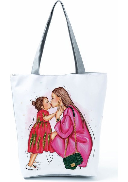 HL3048 Afro Kadın Baskılı Pretty Omuz Eko Taşınabilir Alışveriş Yüksek Kapasiteli Plaj Pratik Tote Çantası (Yurt Dışından)