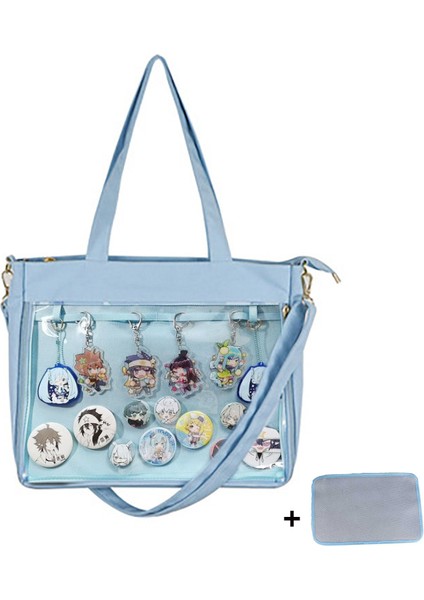 Ek ile Kırmızı Büyük Ita Kırmızı Ekle Japon Sevimli Temizle Kadın Çift Sapanlar Kızlar Kawaii Şeffaf Omuz Lolita Itabag H234 Çantası (Yurt Dışından)