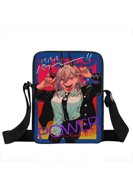 XKBDJMANS01 Anime Testere Adam Crossbody Kadın Kız Satchel Omuz Kadın Denji Pochita Makima Manga Messenger Çantası (Yurt Dışından)
