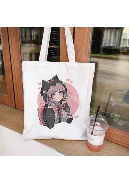 B359B Japon Anime Tatlı Kız Kawaii Alışveriş Alışveriş Kanvas Omuz Kadın Yüksek Kapasiteli Eko Çantası (Yurt Dışından) modelleri