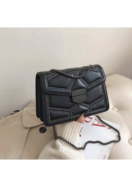 Perçin Zincir Küçük Kadın Için Crossbody Kadın Omuz Askılı Kadın ve Cüzdanlar Tasarımcı Çantası (Yurt Dışından)