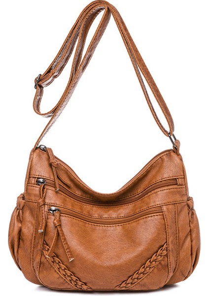 2 Annmouler Omuz Kadın Için Vintage Askılı Yumuşak Pu Deri Crossbody Deri Çantası (Yurt Dışından)