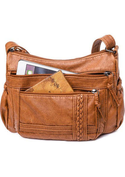 2 Annmouler Omuz Kadın Için Vintage Askılı Yumuşak Pu Deri Crossbody Deri Çantası (Yurt Dışından) indirimleri