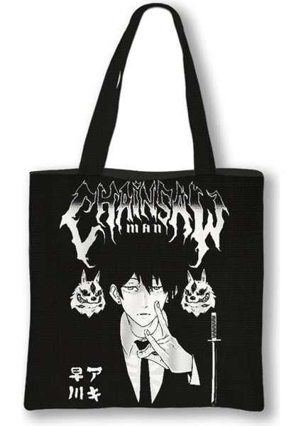 BSTDDJMANS04 Chainsaw Man Alışveriş Alışverişçi Alışveriş Bolsas De Tela Bolsa Bolsa Compra String Sac Cabas Boodschappentas Sac Toile Çantası (Yurt Dışından)