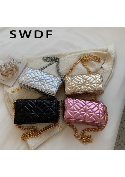 Kış Ins Chic Kadın Omuz Küçük Flap Kadın Trendy 2023 Kadın Için Kalın Zincir Yumuşak Pu Bolso Mujer Çantası (Yurt Dışından)