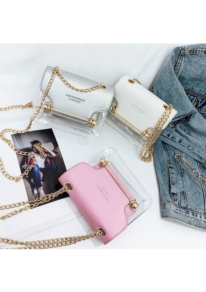 Tasarımcı Kadın Omuz Kadın Şeffaf Küçük Kare Pu Deri Trendy Messenger Çantası (Yurt Dışından) modelleri