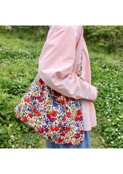Suc Vintage Çiçek Omuz Kadın Için Crossbody Retro Kadın Ince Pamuklu Bez Seyahat Tote Kadın Büyük Alışveriş Çantası (Yurt Dışından) fiyatları