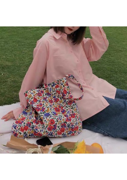 Suc Vintage Çiçek Omuz Kadın Için Crossbody Retro Kadın Ince Pamuklu Bez Seyahat Tote Kadın Büyük Alışveriş Çantası (Yurt Dışından) indirimleri