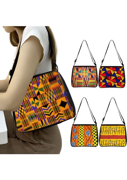 YXBFEIZHOUS01 Afrika Kadın Stil Afro Ladiestraditional Baskı Koltukaltı Alışveriş Dişiler Kızlar Omuz Tote Çantası (Yurt Dışından) fırsatları