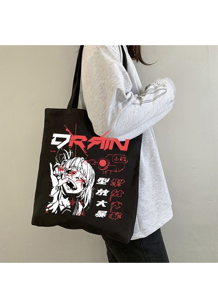2100 90S Goth Gotik Alışveriş Grafik Tote Harajuku Alışveriş Kadın Kanvas Omuz Kadın Ulzzang Komik Eko Büyük Kapasiteli Çantası (Yurt Dışından) fiyatları