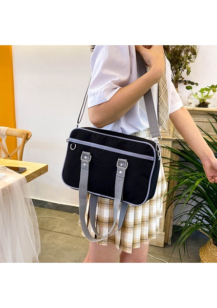 Koreli Öğrenci Tiki Tarzı Askılı Büyük Kapasiteli Omuz Kadın Naylon Gençler Klasik Crossbody Satchels Çantası (Yurt Dışından)