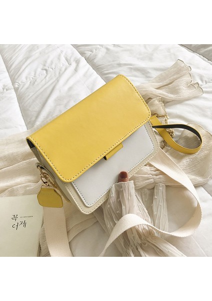 Sarı 1 Küçük Flap Kadın Için Crossbody Yaz Pu Deri Omuz Askılı Kız Bolsas Kadın Telefon Çantası (Yurt Dışından)