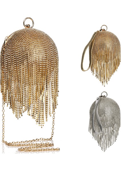 C3 Püsküller Akşam Kadın Kadın Tasarımcısı Glitter Taklidi Debriyaj Düğün Parti Kılıfı Bolso Çantası (Yurt Dışından) modelleri