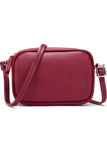 Şarap Kırmızı Fengdong Mini Omuzdan Askili Kadın Flep Küçük Kadın Için Crossbody Postacı Deri Telefon Eşi Için Hediye Çantası (Yurt Dışından)