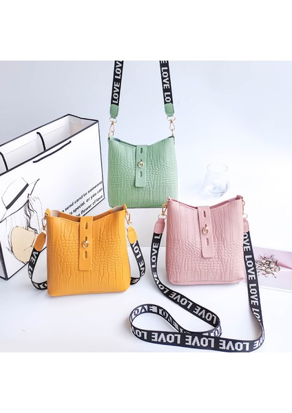 Kadın Için Timsah Postacı Pu Deri Crossbody Omuzdan Askili Kadın Kadın Kova Çantası (Yurt Dışından) modelleri
