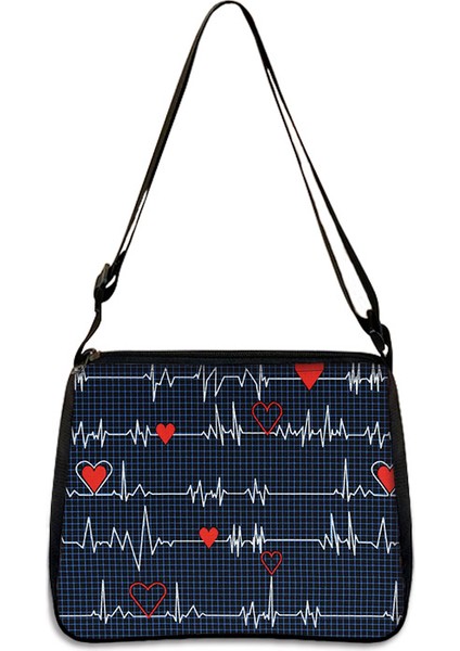 YXBHSYHS15 Karikatür Hemşire Ekg Baskı Kadın Crossbody Seyahat Kızlar Için Tuval Omuz Eğlence Debriyaj Kadın Messenger Hediye Çantası (Yurt Dışından) indirimleri