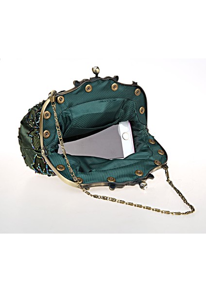 Lacivert Özel Teklif Kadın Ziyafet Mini Clutch Düğün Akşam Boncuklu Payetli Makyaj Mujer Bolso 2583-Y Çantası (Yurt Dışından) fırsatları