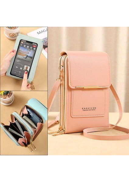 Geestock Deri Kadın Dokunmatik Ekran Cep Telefonu Cebi Yumuşak Küçük Cüzdan Çok Yönlü Crossbody Omuz Çantası (Yurt Dışından) fiyatları