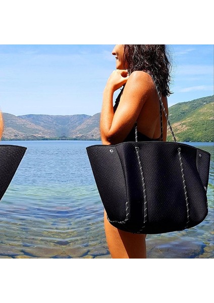 Renk 7 Leopar Neopren Kadın Omuz Kamuflaj Plaj Büyük Kapasiteli Tote Büyük Alışveriş Yaz Çantası (Yurt Dışından)