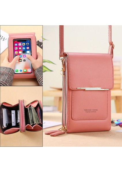 Bordo Pu Deri Kadın Dokunmatik Ekran Telefon Kızlar Için Kadın Mini Kart Sahipleri Küçük Dikey Crossbody Dropshipping Çantası (Yurt Dışından) fiyatları
