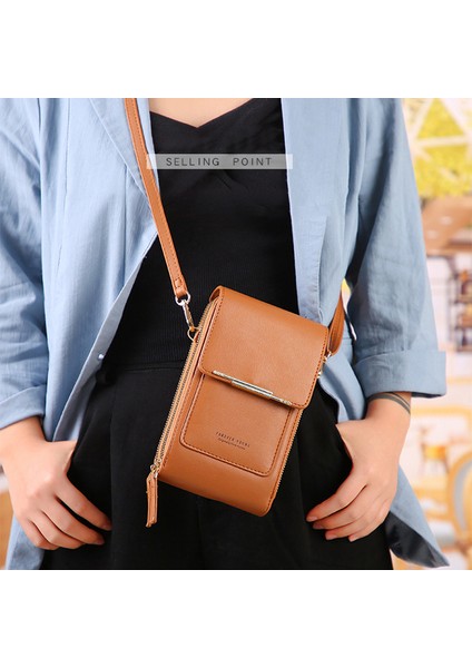 Bordo Pu Deri Kadın Dokunmatik Ekran Telefon Kızlar Için Kadın Mini Kart Sahipleri Küçük Dikey Crossbody Dropshipping Çantası (Yurt Dışından) fırsatları