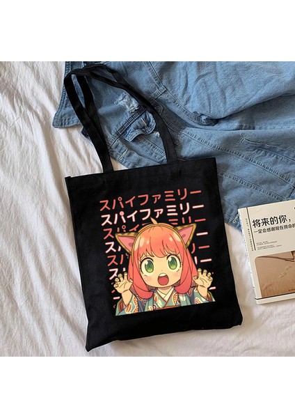 7006 Manga Spyfamıly Spy x Aile Alışveriş Tote Harajuku Alışveriş Kadın Kanvas Omuz Kadın Ulzzang Eko Büyük Kapasiteli Çantası (Yurt Dışından) modelleri
