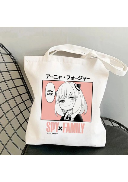 7006 Manga Spyfamıly Spy x Aile Alışveriş Tote Harajuku Alışveriş Kadın Kanvas Omuz Kadın Ulzzang Eko Büyük Kapasiteli Çantası (Yurt Dışından) fırsatları