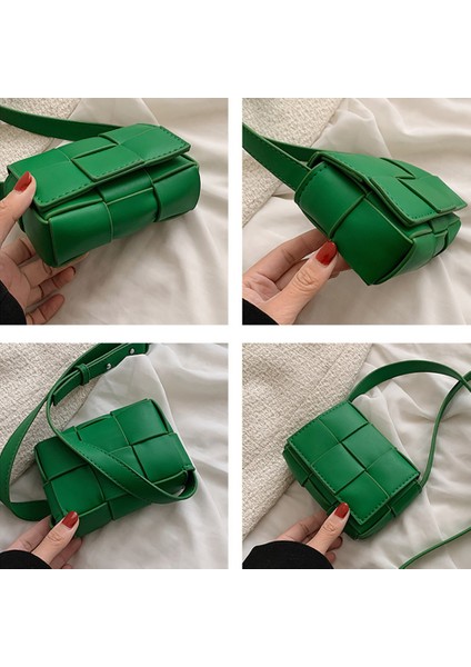 Mini Kadın Kare Dokuma Pu Deri Omuz Kadın Için Crossbody Bahar Küçük ve Tasarımcı Çantası (Yurt Dışından) indirimleri