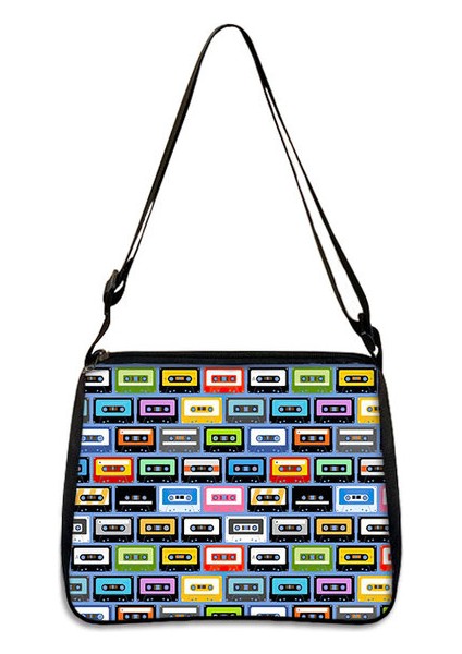 YXBTAPEC03CW Kaset Teyp Baskı Omuz 80'lere Geri 90'lar Kadın Seyahat Için Crossbody Kadın Telefon Tutucu Çantası (Yurt Dışından)