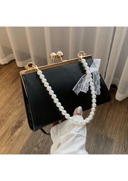 Vintage Kadın Inci Dekor Deri Zarif Kadın Katı Seyahat Omuz Messenger Crossbody Çantası (Yurt Dışından) fırsatları
