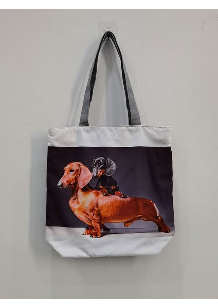 HL2556 Dachshund Baskılı Kadın Yüksek Kapasiteli Seyahat Plaj Omuz Hayvan Grafik Alışveriş Mutfak den Bakkal Çantası (Yurt Dışından) indirimleri