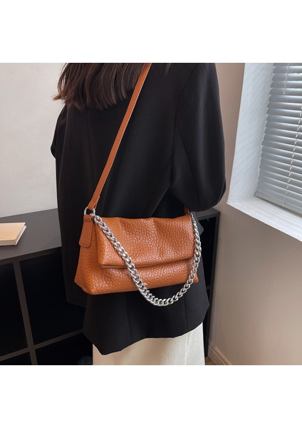 Kırmızı Leftsıde Omuz Yan Kadın Için Trendleri Tasarımcı Küçük Yumuşak Deri Crossbody Zincir ve Cüzdanlar Çantası (Yurt Dışından) modelleri