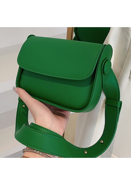 Kadın Omuz Crossbody Küçük Kare Deri Sling Crossbody Flap Cep Kadın Satchel Için Günlük Çantası (Yurt Dışından)