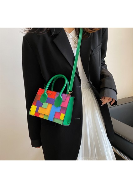 Varış Hit Renk Omuz Kadın Için Küçük Crossbody Vintage Kare Şekli Tasarımcı Çantası (Yurt Dışından) fiyatları