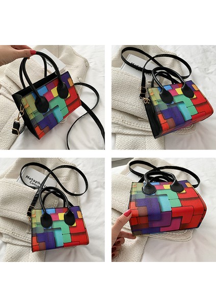 Varış Hit Renk Omuz Kadın Için Küçük Crossbody Vintage Kare Şekli Tasarımcı Çantası (Yurt Dışından) indirimleri