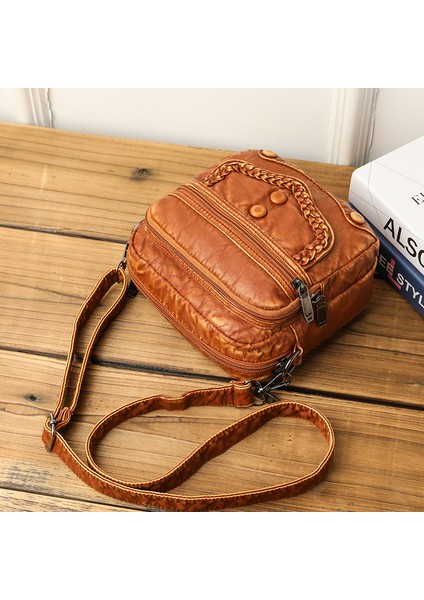 E- Pu Deri Omuz Kadın Crossbody Telefon Cüzdan Tasarımcısı Küçük Kare Çok Fonksiyonlu Kemer Çantası (Yurt Dışından) modelleri