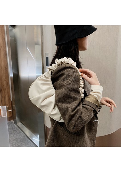 Bulut Pileli Kol Tasarımcı Kadın Tek Crossbody Dumpling Tote Koltuk Altı Alışveriş Omuz Koltuk Altı Çantası (Yurt Dışından) modelleri