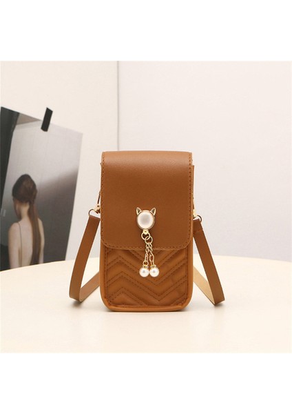3 Kadın Deri Messenger Mini Cep Cep Telefonu Kılıfı Öğrenci Crossbody Kılıf Debriyaj Flap Kız Küçük Omuz Çantası (Yurt Dışından)