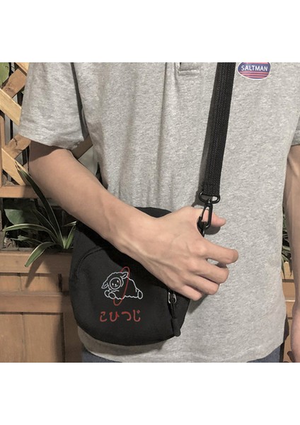 Sarı Güzel Kadın Tuval Omuz Kore Küçük Öğrenci Telefonu Karikatür Baskı Küçük Crossbody Casual Kadın Çantası (Yurt Dışından) modelleri
