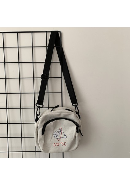 Sarı Güzel Kadın Tuval Omuz Kore Küçük Öğrenci Telefonu Karikatür Baskı Küçük Crossbody Casual Kadın Çantası (Yurt Dışından) fırsatları