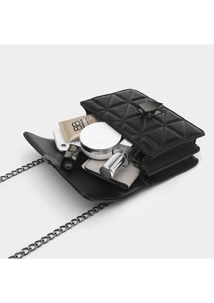 Tasarım Eşkenar Dörtgen Kadın Pu Deri Crossbody Zincir Küçük Messenger Kadın Omuz Büyük Kapasiteli Çantası (Yurt Dışından) indirimleri