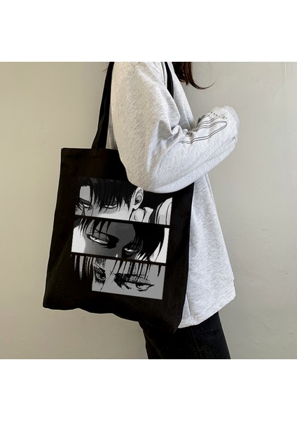 HEI04 Titans Saldırı Japon Animesi Kanvas Büyük Kapasiteli Harajuku Kadın Omuzdan Askili Ulzzang Karikatür Kadın Alışveriş Çantası (Yurt Dışından) fiyatları