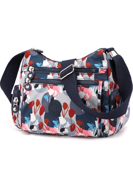 Ginkgo Biloba Kadın Kadın Büyük Kapasiteli Su Geçirmez Naylon Omuz Crossbody Bolsa Feminina Tuval Kadın Postacı Çantası (Yurt Dışından)