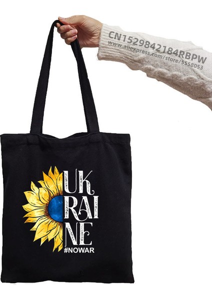 T1009 Bir Çiftçiyi Anlamayın Ukrayna Komik Kadın Kanvas Tote Kız den Kullanılabilir Alışverişçi Katlanabilir Ecobag Estetik Öğrenci Çantası (Yurt Dışından)